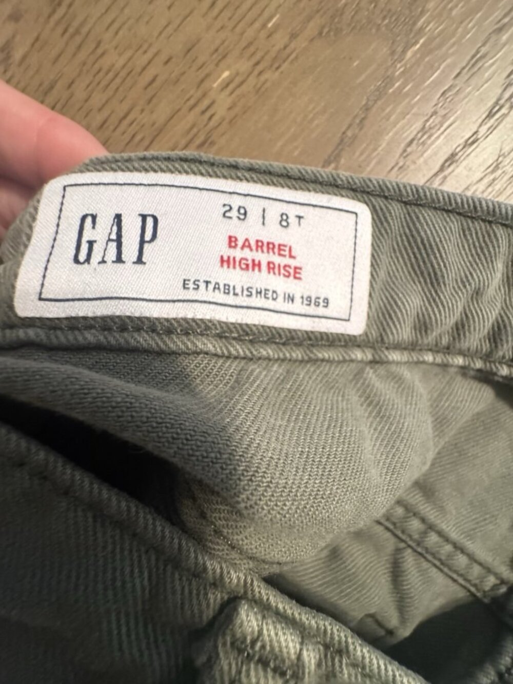 Gap Women Olive Barrel High Rise 29/8 Tall Mesculen Green Jeans 739238 - Picture 11 of 12